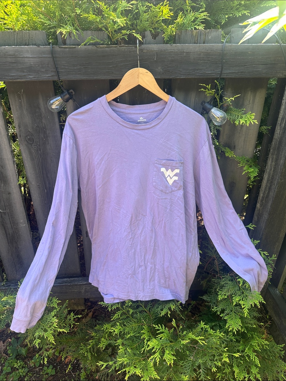 Knights Apparel Lavender Long Sleeve Pocket Tee with WV Logo